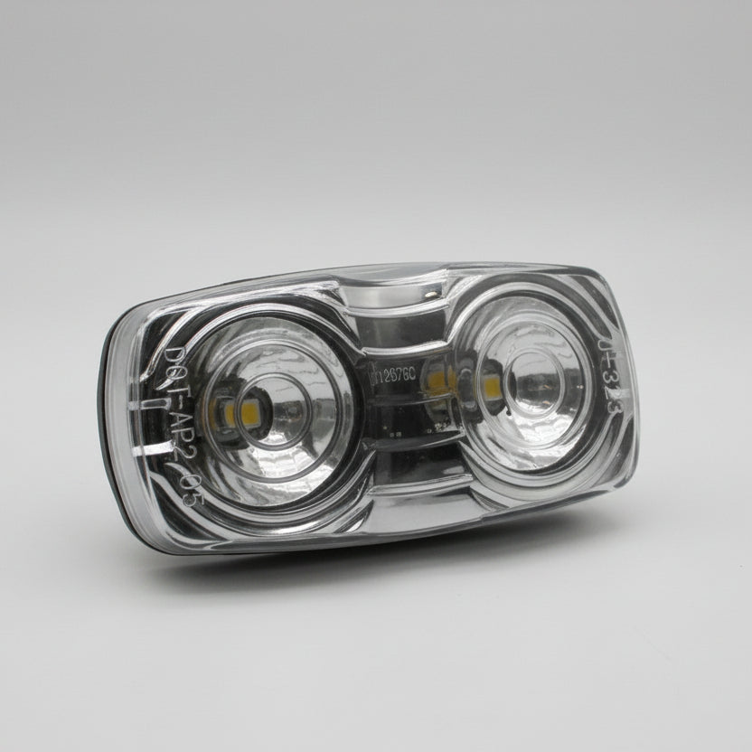 2" x 4" Double Bullseye LED Amber Clear Clearance Marker Light Surface Mount (J-325-AC)