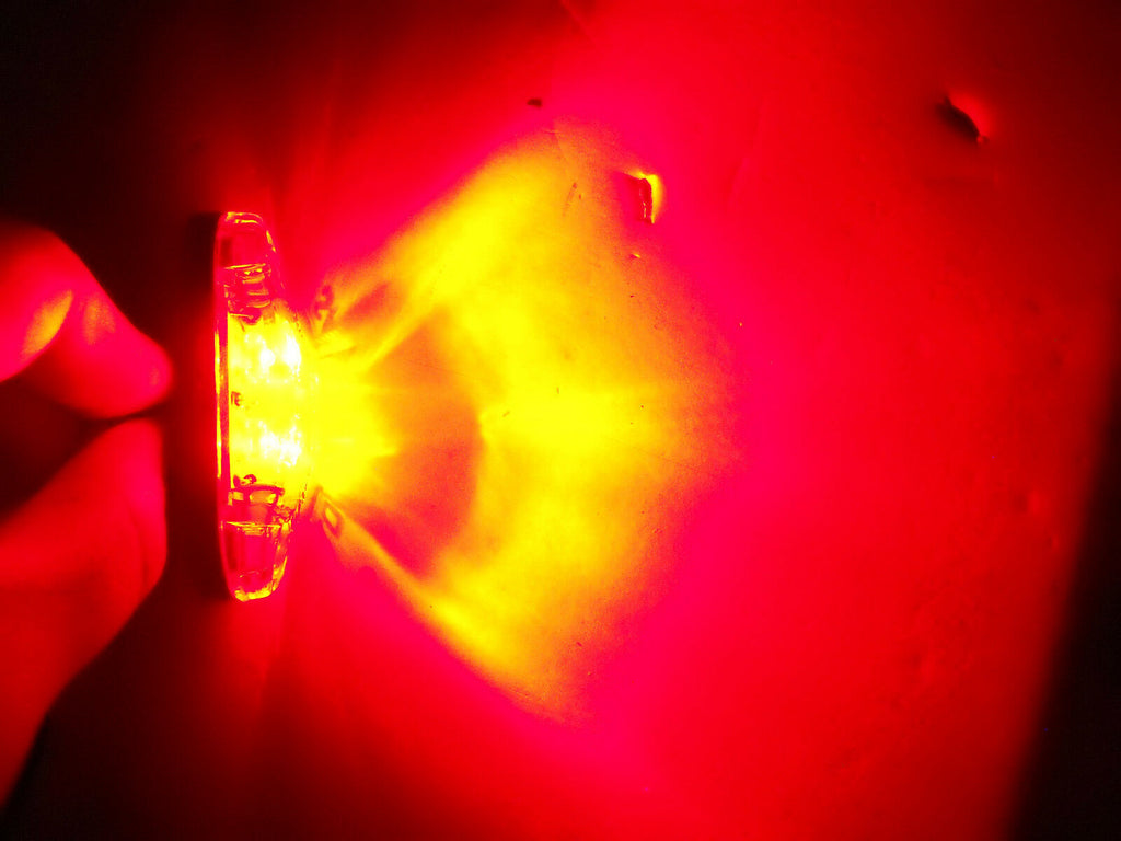 1 - Jammy 1 x 2.5 Oval Red LED Marker Light Truck Trailer RV White Base (J-515-RW)