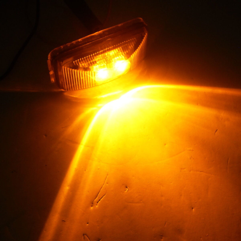 1.2 x 2.5 Amber LED Snap in Trailer Marker Light Truck Camper Horse RV Rice (J-5735-A)