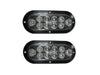 TWO- 6" Oval Flange Surface Mount 10 LED Clear Lens Red Truck Trailer Light (J-65-FRC-LOTOF2)