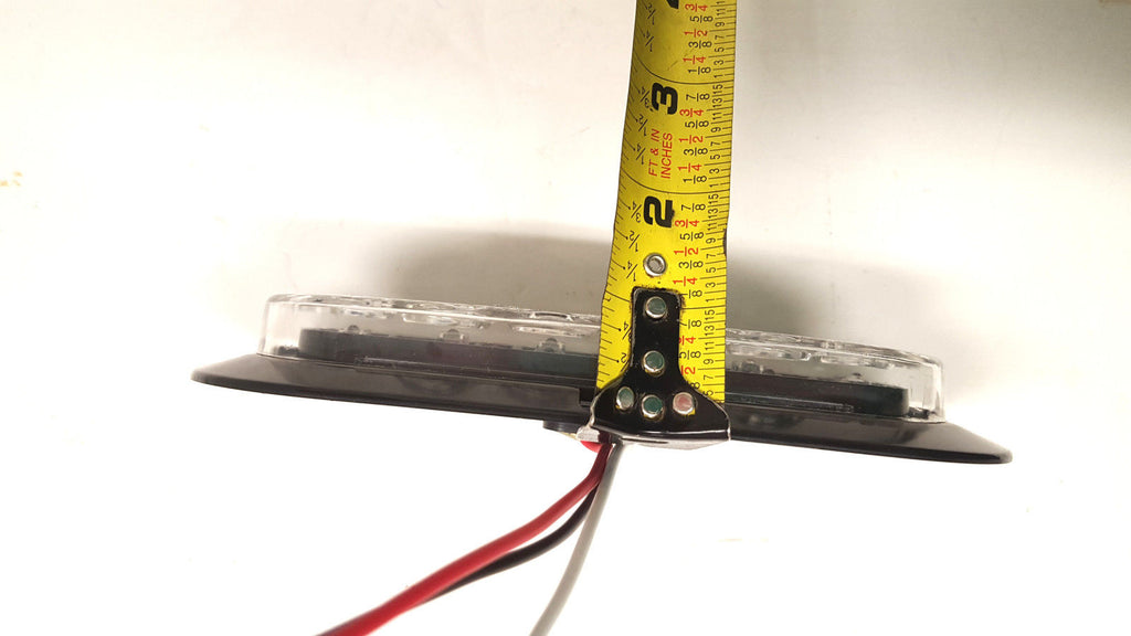 TWO- 6" Oval Flange Surface Mount 10 LED Clear Lens Red Truck Trailer Light (J-65-FRC-LOTOF2)