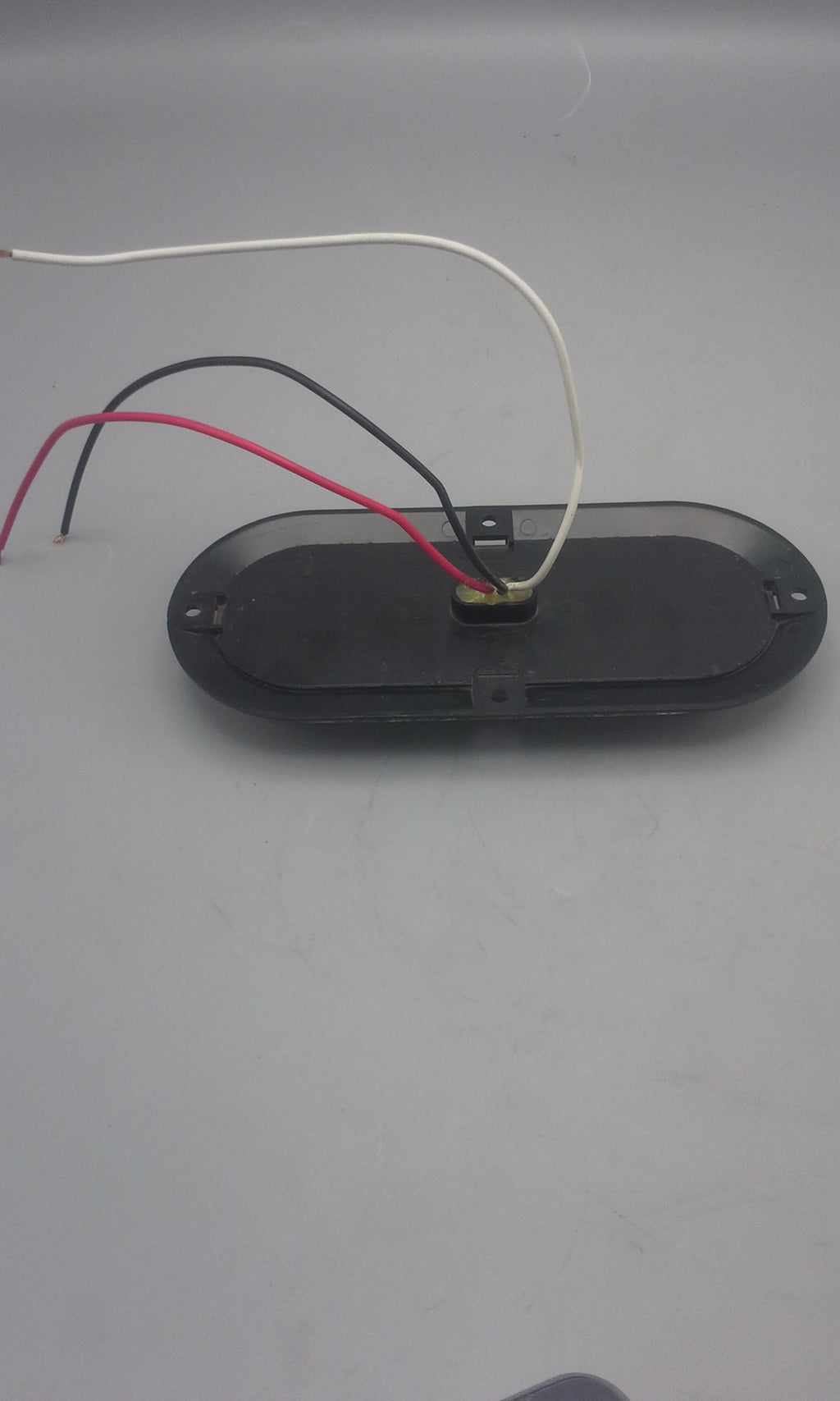TWO 6"Oval Flange Surface Mount Red LED Clear Lens Trailer Light w Chrome Bezel(J-65-FRC + J-65-BZ-C-LOTOF2)