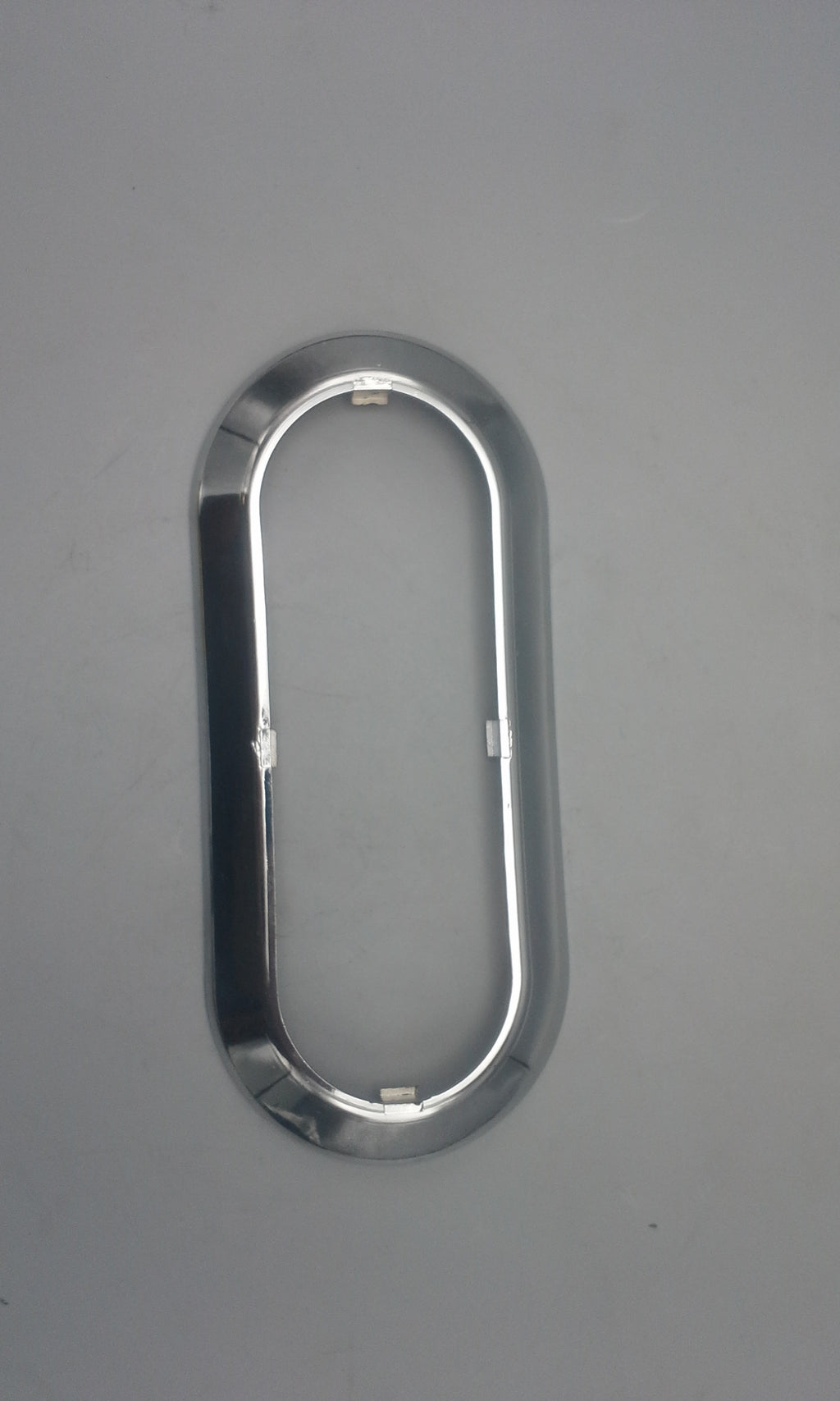 TWO 6"Oval Flange Surface Mount Red LED Clear Lens Trailer Light w Chrome Bezel(J-65-FRC + J-65-BZ-C-LOTOF2)
