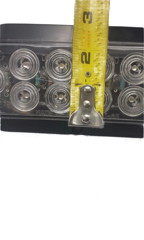 6" Oval Flange Mount 10 LED Clear Lens Red Truck Trailer Light w/bezel (J-65-FRC + J-65-BZ-C)