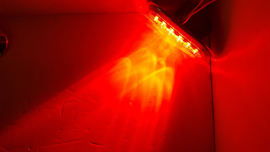 TWLEVE- 6"Oval Flange Surface Mount 10 LED Clear Lens Red Truck Trailer Light (J-65-FRC-LOTOF12)