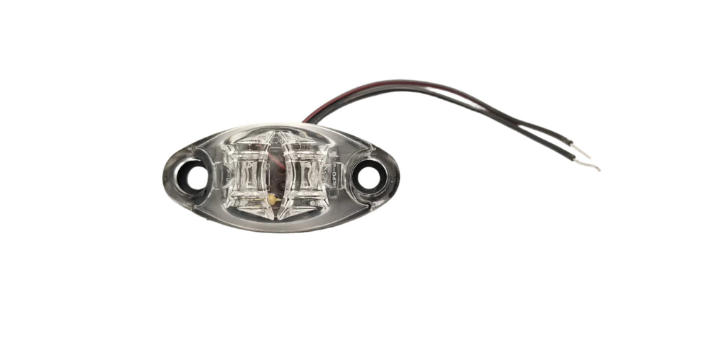 Amber Clear LED Oval Dragon's Eye 2 Diode Amber Marker Clearance Trailer Light (L04-0072AI)
