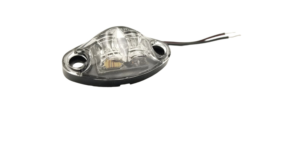 Amber Clear LED Oval Dragon's Eye 2 Diode Amber Marker Clearance Trailer Light (L04-0072AI)