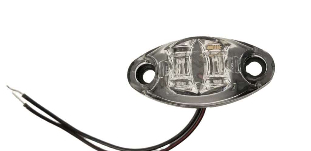 Amber Clear LED Oval Dragon's Eye 2 Diode Amber Marker Clearance Trailer Light (L04-0072AI)