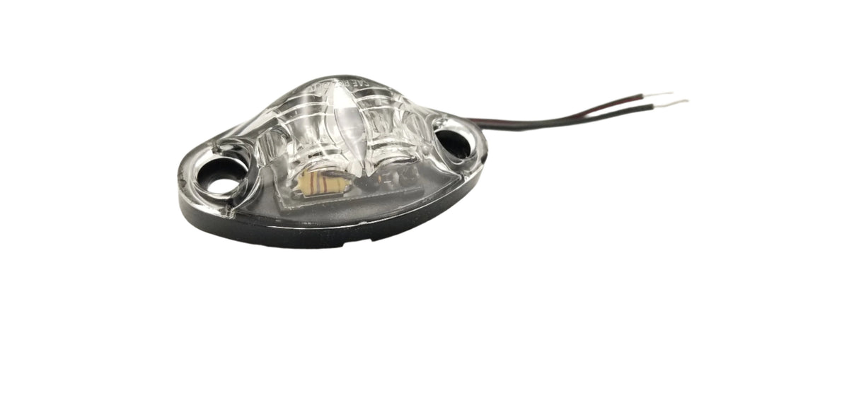 Red Clear LED Oval Dragons Eye 2 Diode Red Marker Clearance Trailer Light (L04-0072RI)