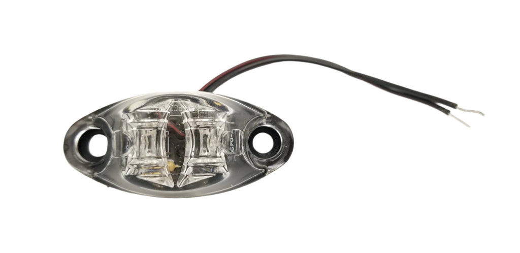 Red Clear LED Oval Dragon's Eye 2 Diode Red Marker Clearance Trailer Light (L04-0072RI)