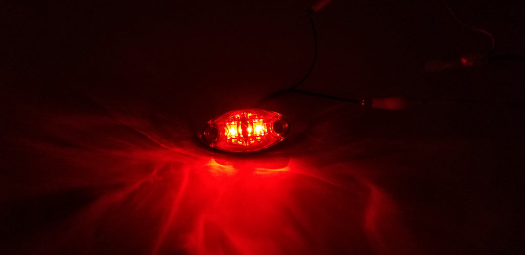 Red Clear LED Oval Dragon's Eye 2 Diode Red Marker Clearance Trailer Light (L04-0072RI)