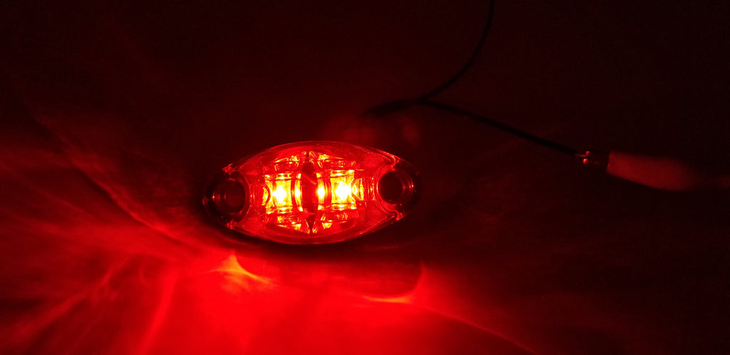 Red Clear LED Oval Dragon's Eye 2 Diode Red Marker Clearance Trailer Light (L04-0072RI)