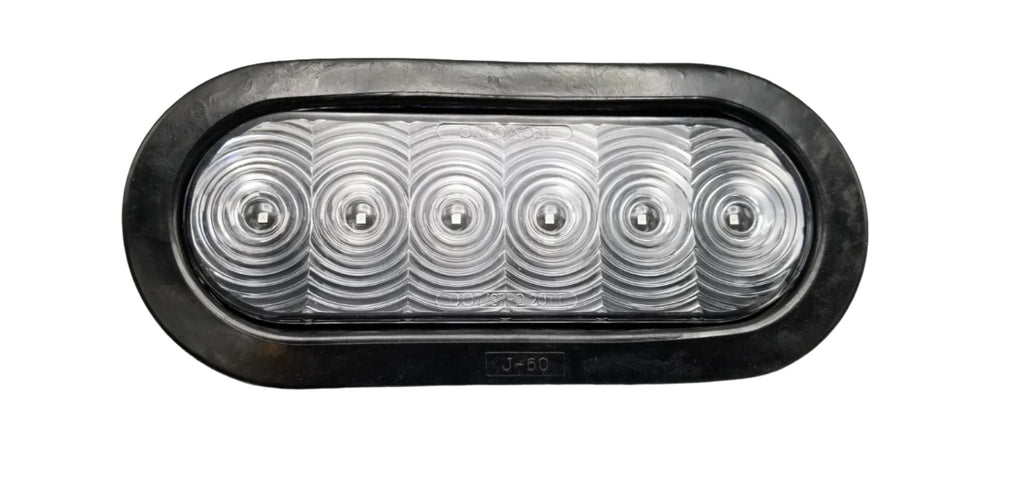 6" Oval Red Clear LED Stop Turn Steel Light Box Trailer License Plate Holder (LBK6-LIC-RCL)