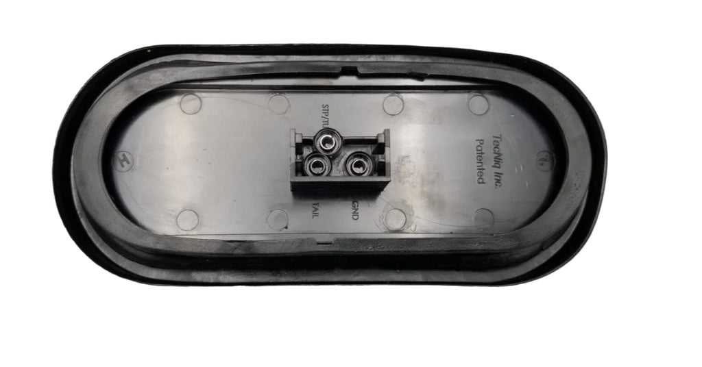 6" Oval Red Clear LED Stop Turn Steel Light Box Trailer License Plate Holder (LBK6-LIC-RCL)