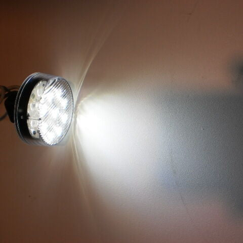 Maxxima 2" Round White 9 LED RV Truck Courtesy Light (M09100WCL-KIT)
