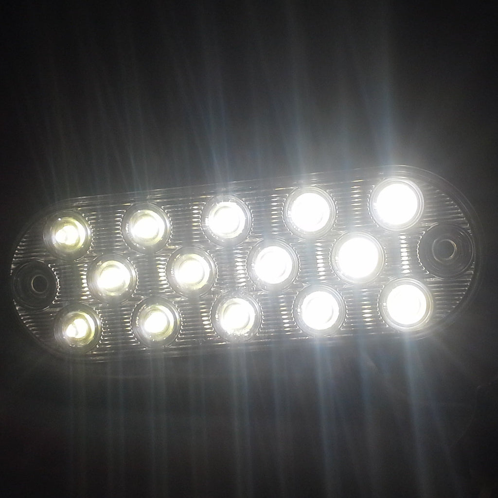 Maxxima 6" Oval White Clear LED Low Profile Backup Cargo Light - Grommet or 3M Adhesive Mount (M63350)