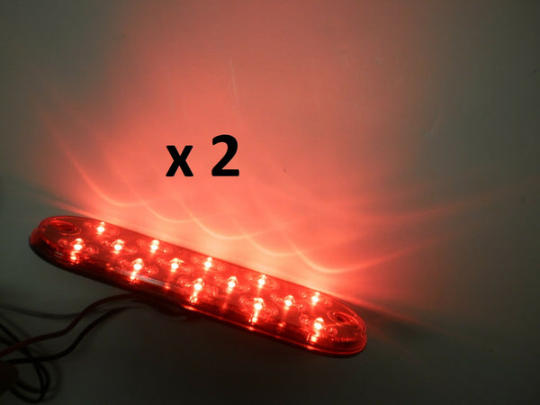 2-Maxxima Low Profile Red LED 6" Oval Stop.Brake Tail Light Trailer Jeep Surface (M63350R-LOTOF2)