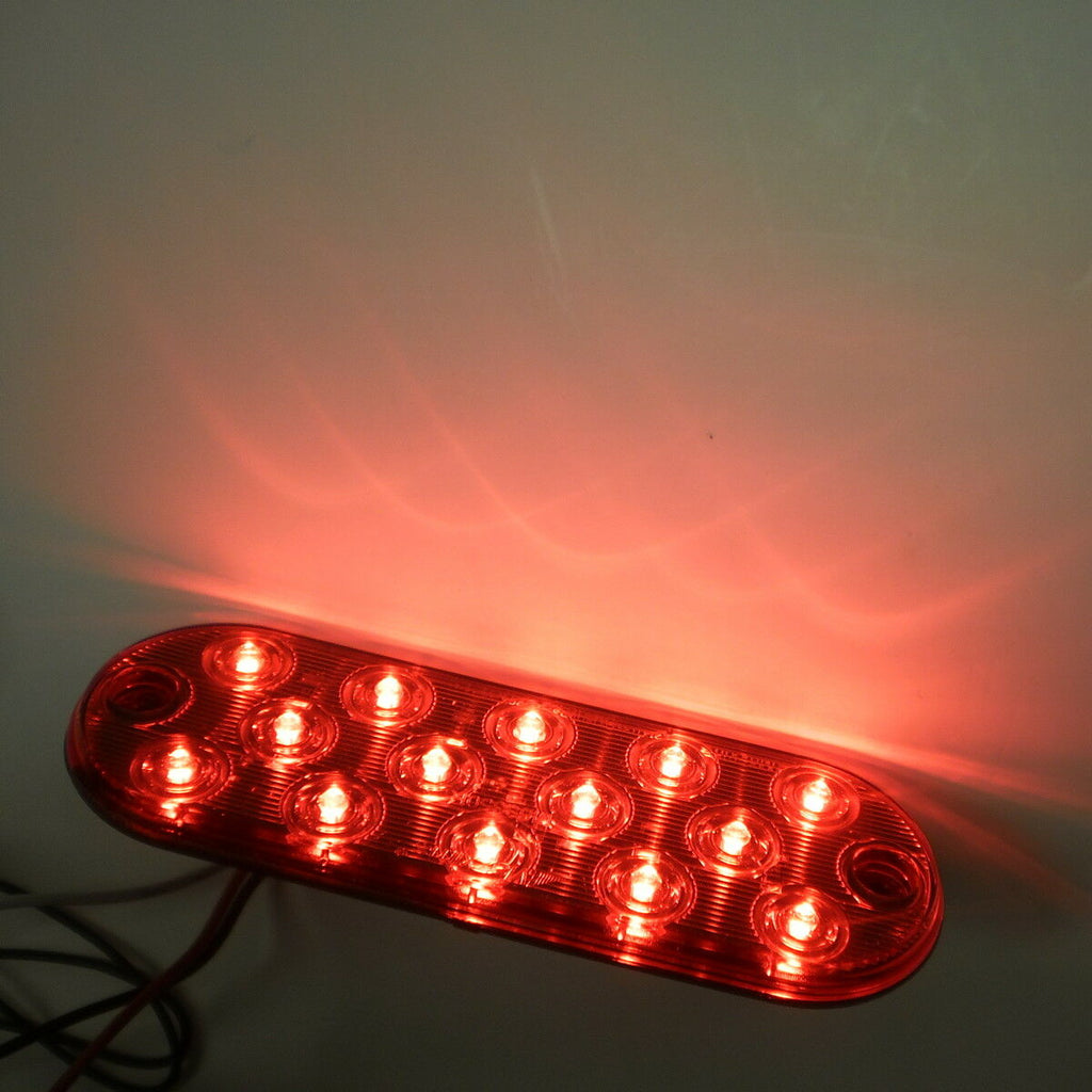 Two - Maxxima 6" Red LED Ultra Thin Stop Tail Brake Lights (M63350R-LOTOF2)