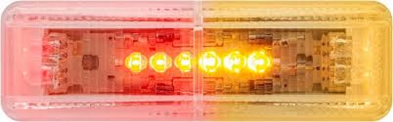 2-Pack LED Fender Mount Clearance Marker Lights with Pigtails &amp; Brackets - Red / Amber Trailer Lights (MCL-67ARB-LOTOF2)