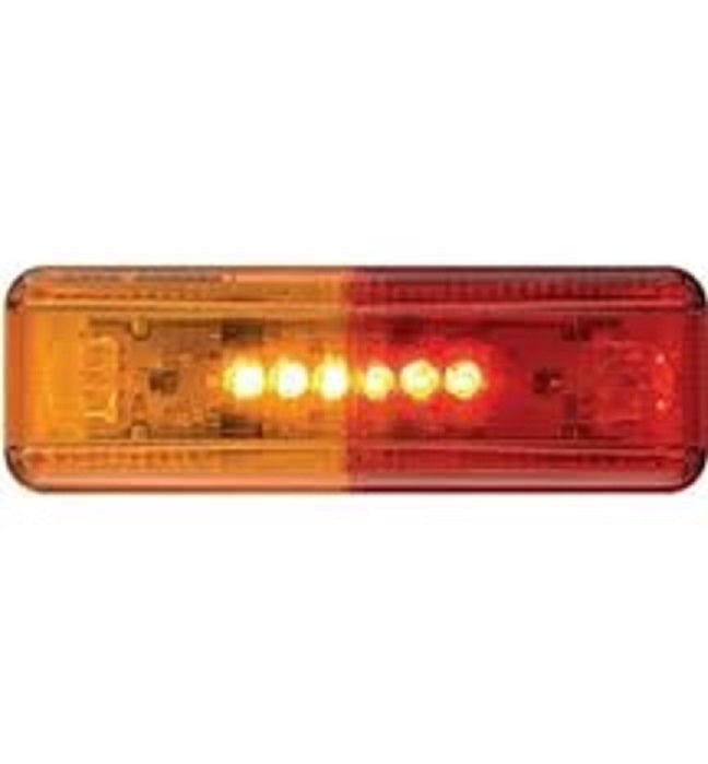 One LED Fender Mount Clearance Marker Light with Pigtail &amp; Bracket - Red / Amber Trailer Light (MCL-67ARB)