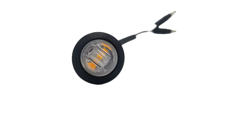 Maxxima 3/4" Round Clear Lens Amber Light With 3/4" Weld-On Light Bracket (M09300YCL-34-BRACKET)