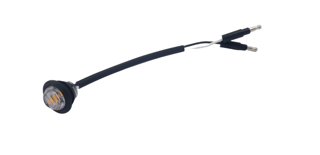 Maxxima 3/4" Round Clear Lens Amber Light With 3/4" Weld-On Light Bracket (M09300YCL-34-BRACKET)