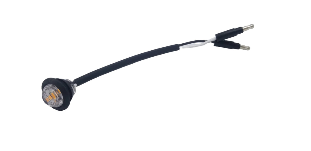 PAIR of Maxxima 3/4" Round Clear Lens Amber Light With 3/4" Weld-On Light Bracket (M09300YCL-34-BRACKET-PAIR)