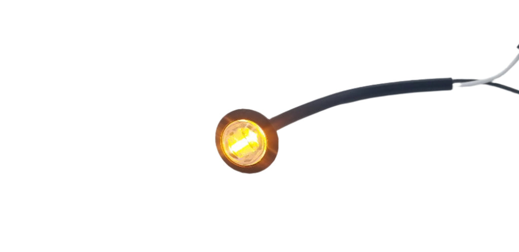 Maxxima 3/4" Round Clear Lens Amber Light With 3/4" Weld-On Light Bracket (M09300YCL-34-BRACKET)