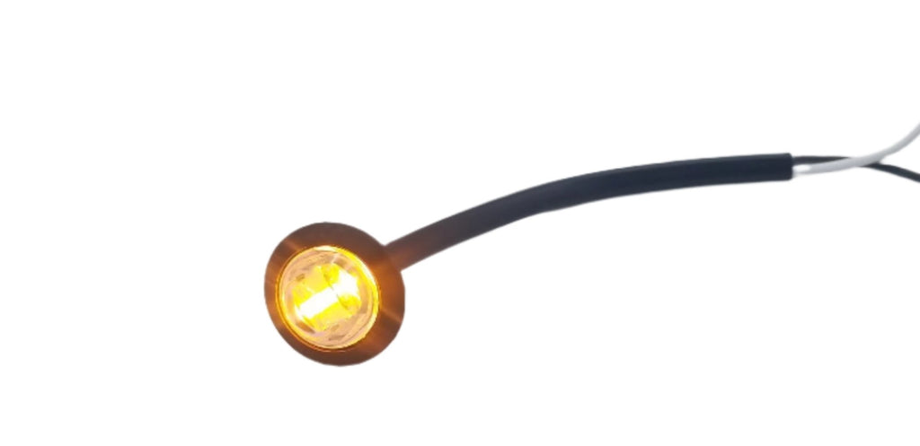 PAIR of Maxxima 3/4" Round Clear Lens Amber Light With 3/4" Weld-On Light Bracket (M09300YCL-34-BRACKET-PAIR)