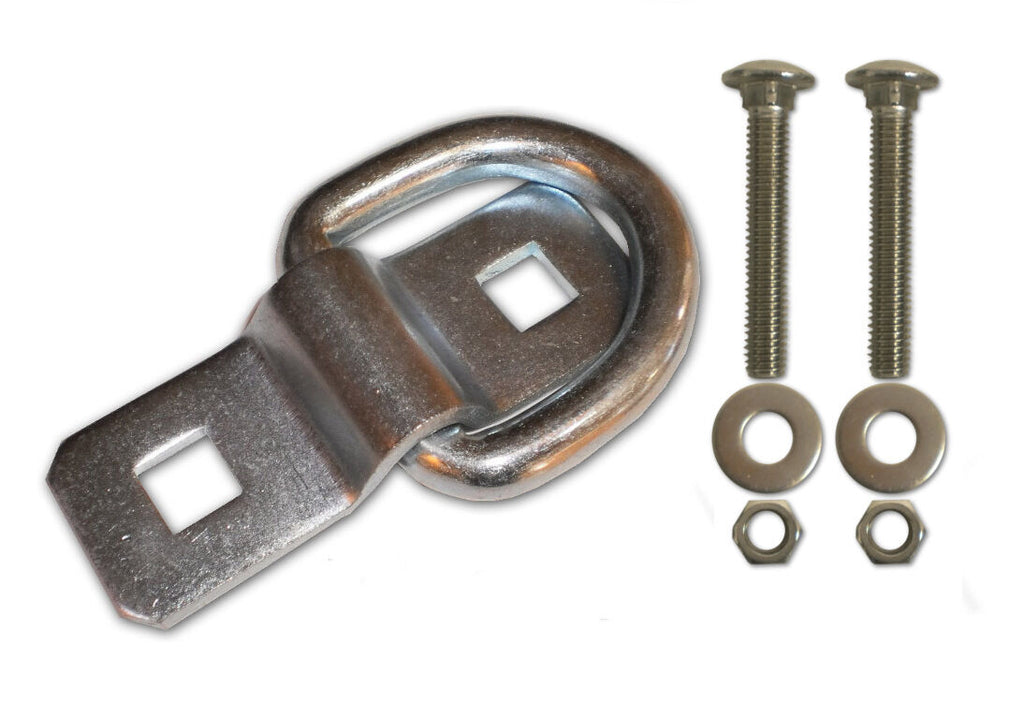 4 - 3/8" Stainless Steel D Ring Rope Chain Tie Down Trailer Kit with SS Bolts  (SS15K-LOTOF4)