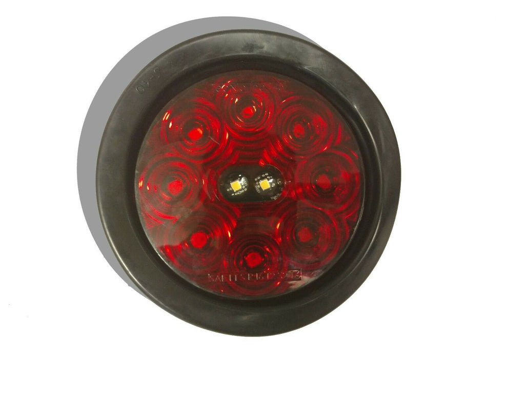 (2) 4" Round TecNiq Hybrid LED Stop / Tail / Turn / Reverse Lights – Red & White (T45-RW0T-KITx2)