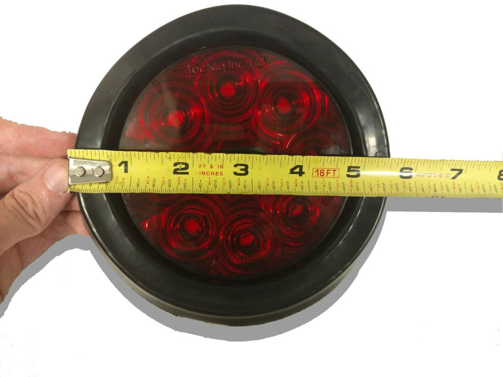 (2) 4" Round TecNiq Hybrid LED Stop / Tail / Turn / Reverse Lights – Red & White (T45-RW0T-KITx2)