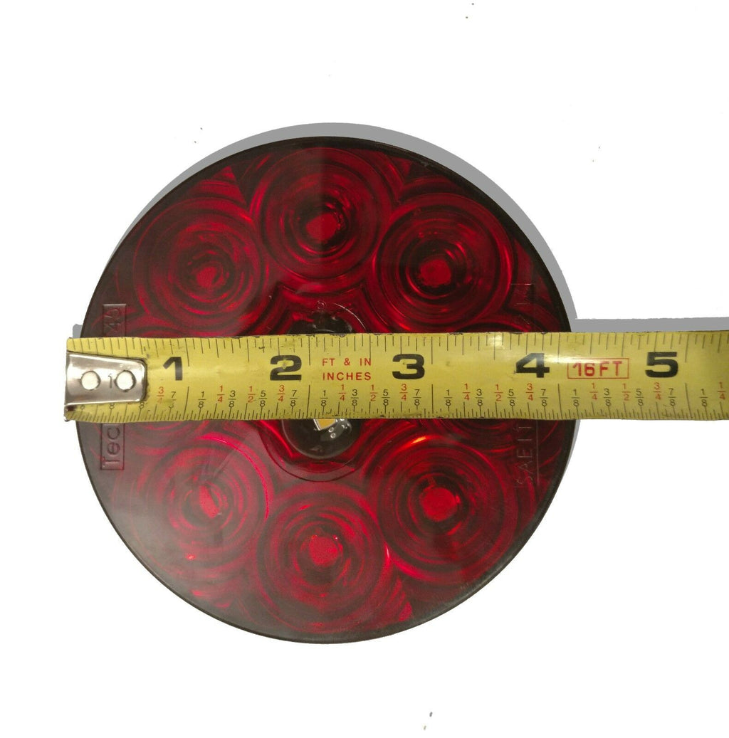 (2) 4" Round TecNiq Hybrid LED Stop / Tail / Turn / Reverse Lights – Red & White (T45-RW0T-KITx2)