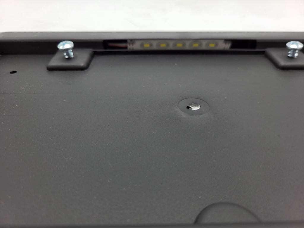 Black LED Lighted License Plate Bracket Holder Truck Trailer RV (TS181SPHL-B)