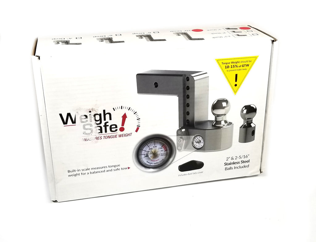 Weigh Safe 3" Locking Hitch & Ball Keyed Alike Mount 10" Drop 21k Rated (WS10-3-KA)