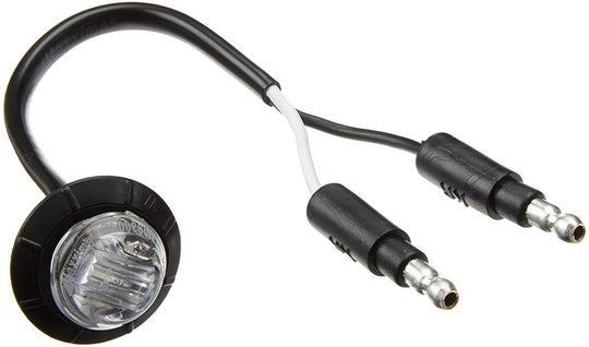 3/4" Maxxima Amber Clear Marker Light w/Wiring Harness 12" Leads (M09300YCL-KIT)