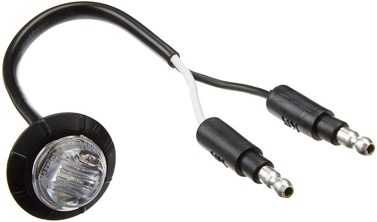 3/4 Maxxima Red Clear Marker Light w/Wiring Harness 12" Leads (M09300RCL-KIT)