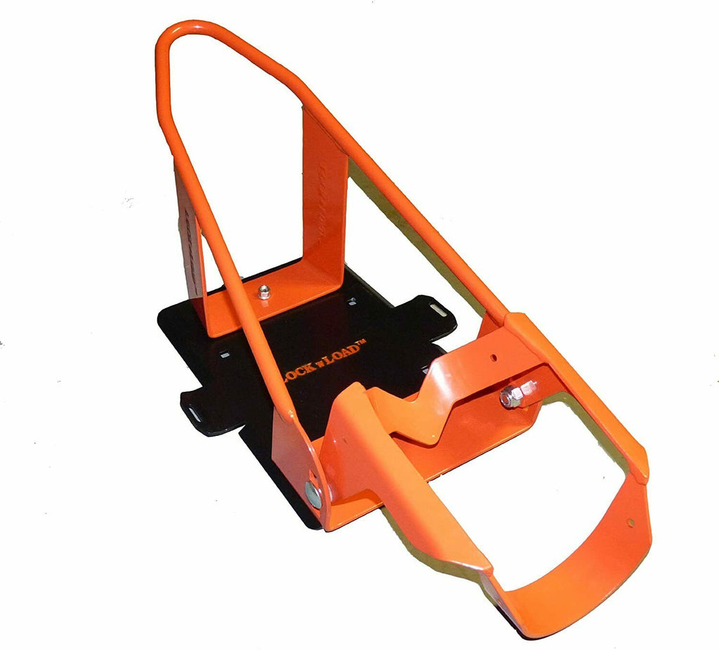 Lock N Load Deluxe Motorcycle Wheel Chock BK100 Black/Orange One Size Fits All (BK-100)