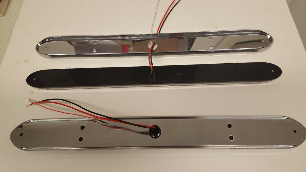 TWO 15" Dual Function Stop Turn Tail LED Red Light Clear Lens & Chrome Bezel (T10-RC00-1 + T10-0C00-1LOTOF2)