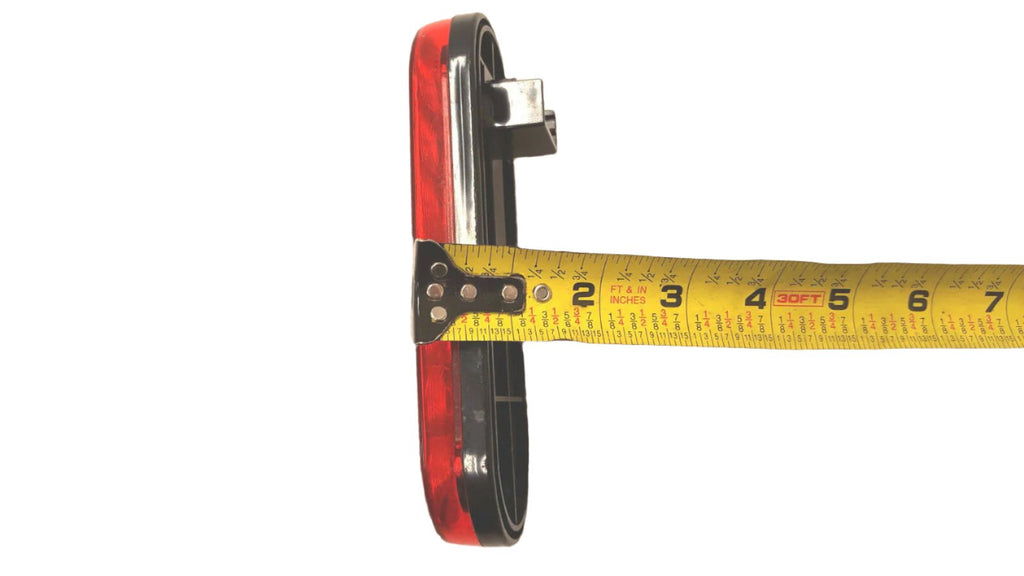 ONE - 6" LED Light Oval Stop Turn Tail Red Red 7 Diode Grommet Trailer Truck RV (J-67-R-LOTOF1)