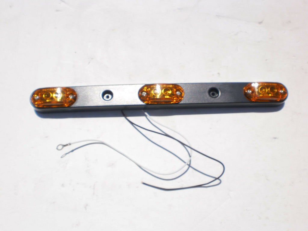 1 - LED 3 Light ID Bar Amber 1 x 2.5 Oval Trailer Truck Flatbed RV Bright Cargo (J-555-A)