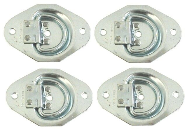 4 - Recessed D Ring tie Down rings 1200# Rated Trailer ATV Snowmobile Lawn Mower (RR01-LOTOF4)