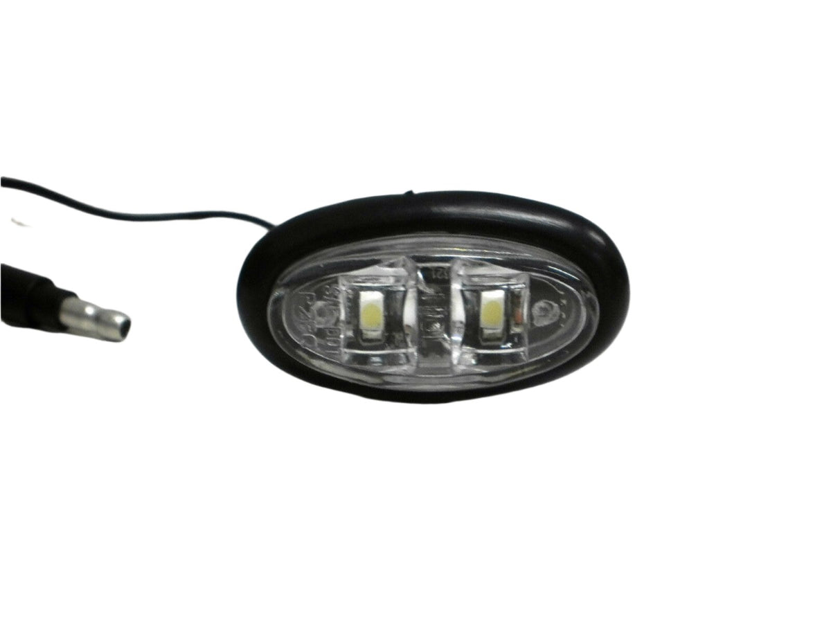 ONE Blue Clear Mini Oval 2 Diode 2" x 3/4" Clearance Marker Trailer Truck Light (HD21002SMDBC)
