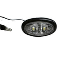 ONE Blue Clear Mini Oval 2 Diode 2" x 3/4" Clearance Marker Trailer Truck Light (HD21002SMDBC)