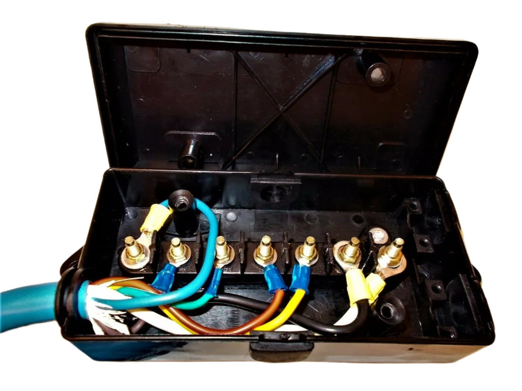 7 Way Plug Inline Pre-Wired Trailer ARTIC BLUE Cord Junction Box 6 Ft Wiring Cable Towing (J-JB-6FT)