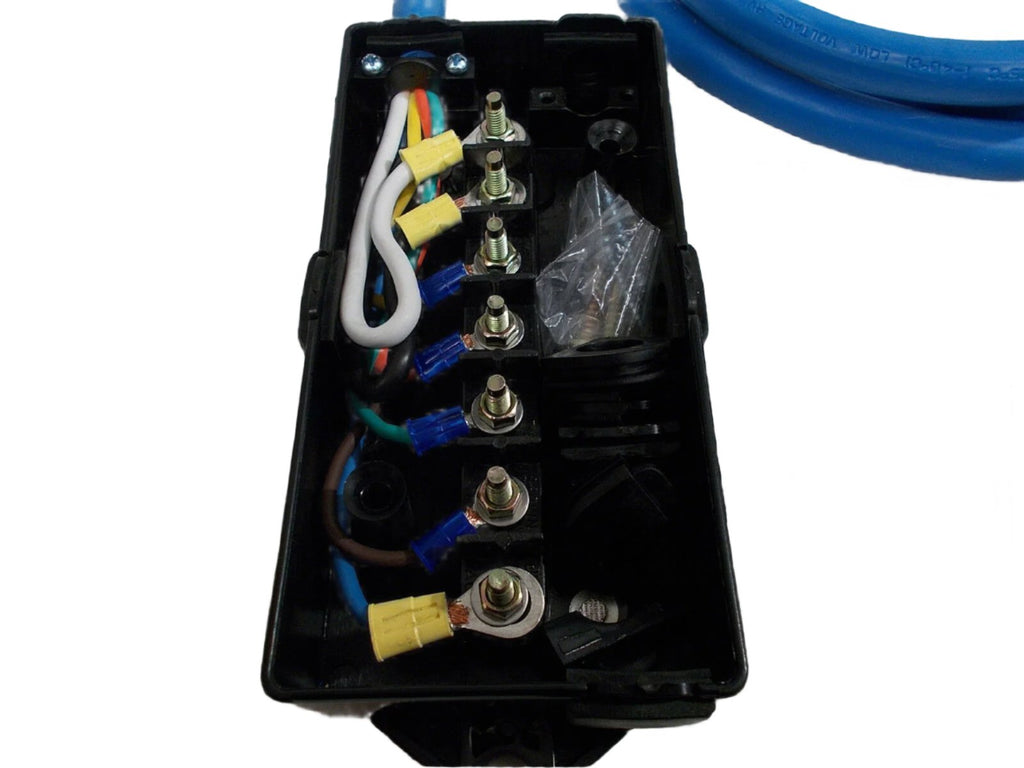 7 Way Plug Pre-Wired Trailer ARTIC BLUE Cord Junction Box 8 Ft Wiring Cable Cold Weather (J-JB-8FT)