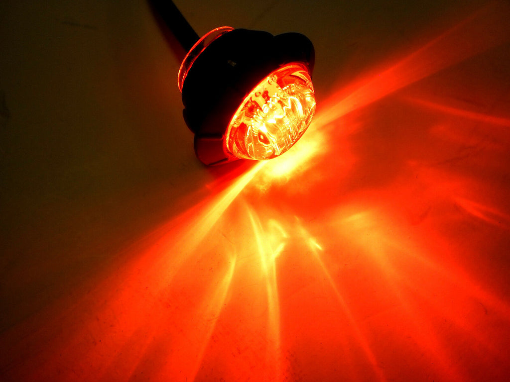 2 x Maxxima 3/4 Mini Red Clear LED Marker Clearance Light Motorcycle ATV Trailer (M09300RCL-LOTOF2)