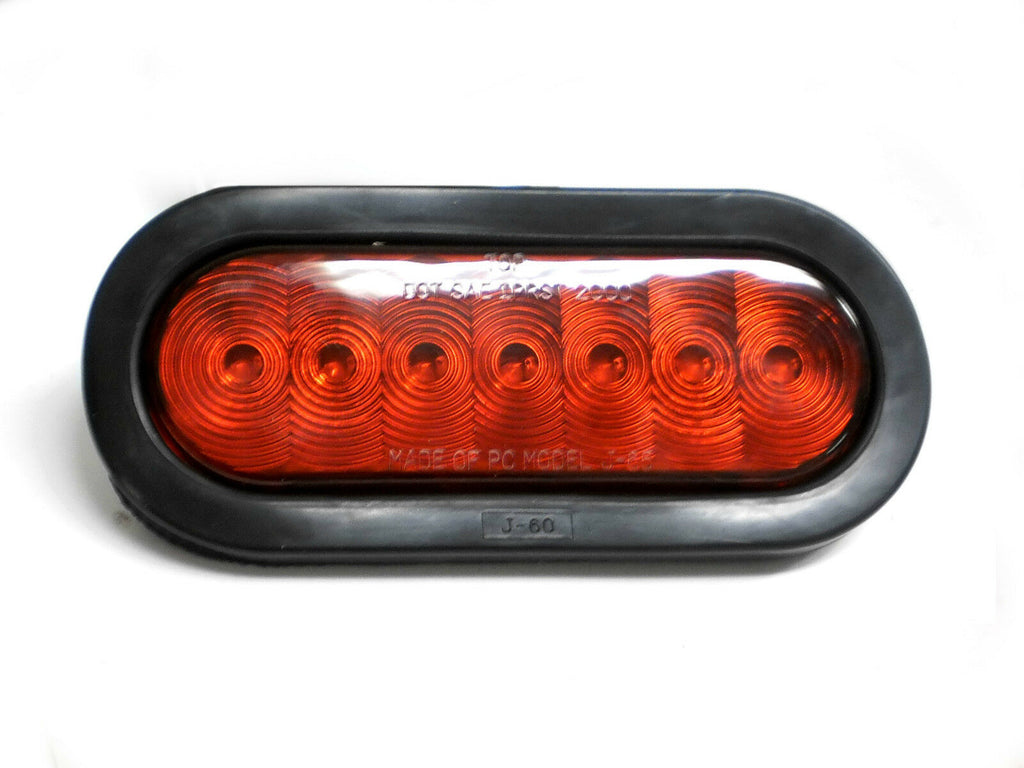 6" Oval Black Rubber Grommet Bezel Sealed Beam Light Trailer Truck LED Gasket (J-60-GM)