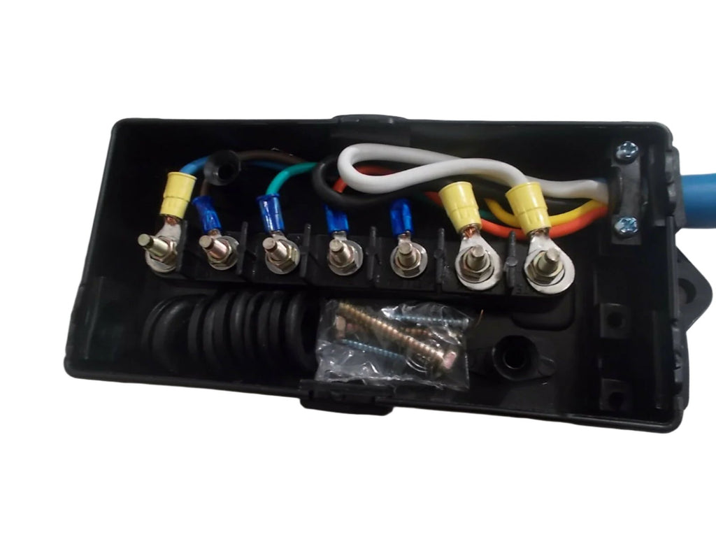 11-Foot Arctic Blue Cold-Weather 7-Way Trailer Cord w/ Junction Box – (J-JB-11FT)