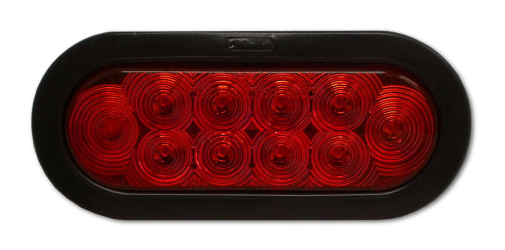 6" Oval Red LED Stop, Tail &amp; Turn Lights — Set of 6 (J-66-RK-LOTOF6)